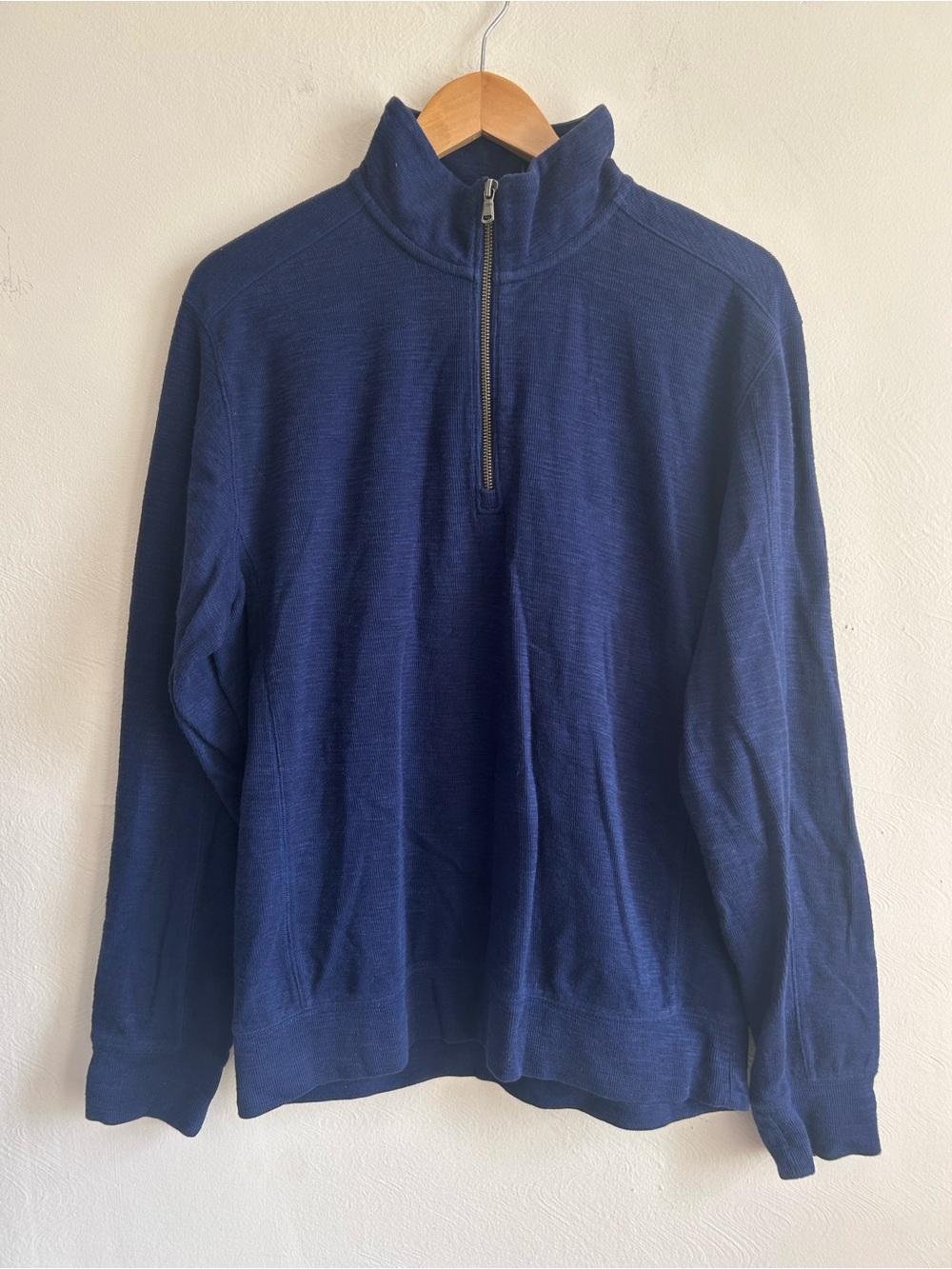 Lands’ End Quarter-Zip Pullover Sweater in Navy — Men’s Size M (38-40)